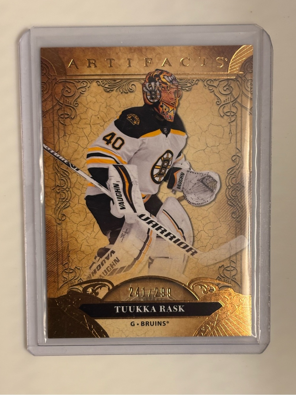 Tuukka Rask 2020-21 Upper Deck Artifacts Gold /299 Bruins #42